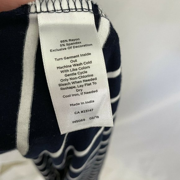 Talbots Navy Striped Tassel Belted Embroidered Jersey Maxi Dress X Plus XXL - Picture 5 of 5